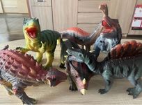 Dinozaury, duże gumowe 6 szt. T-Rex, Diplodok, Triceratops itp