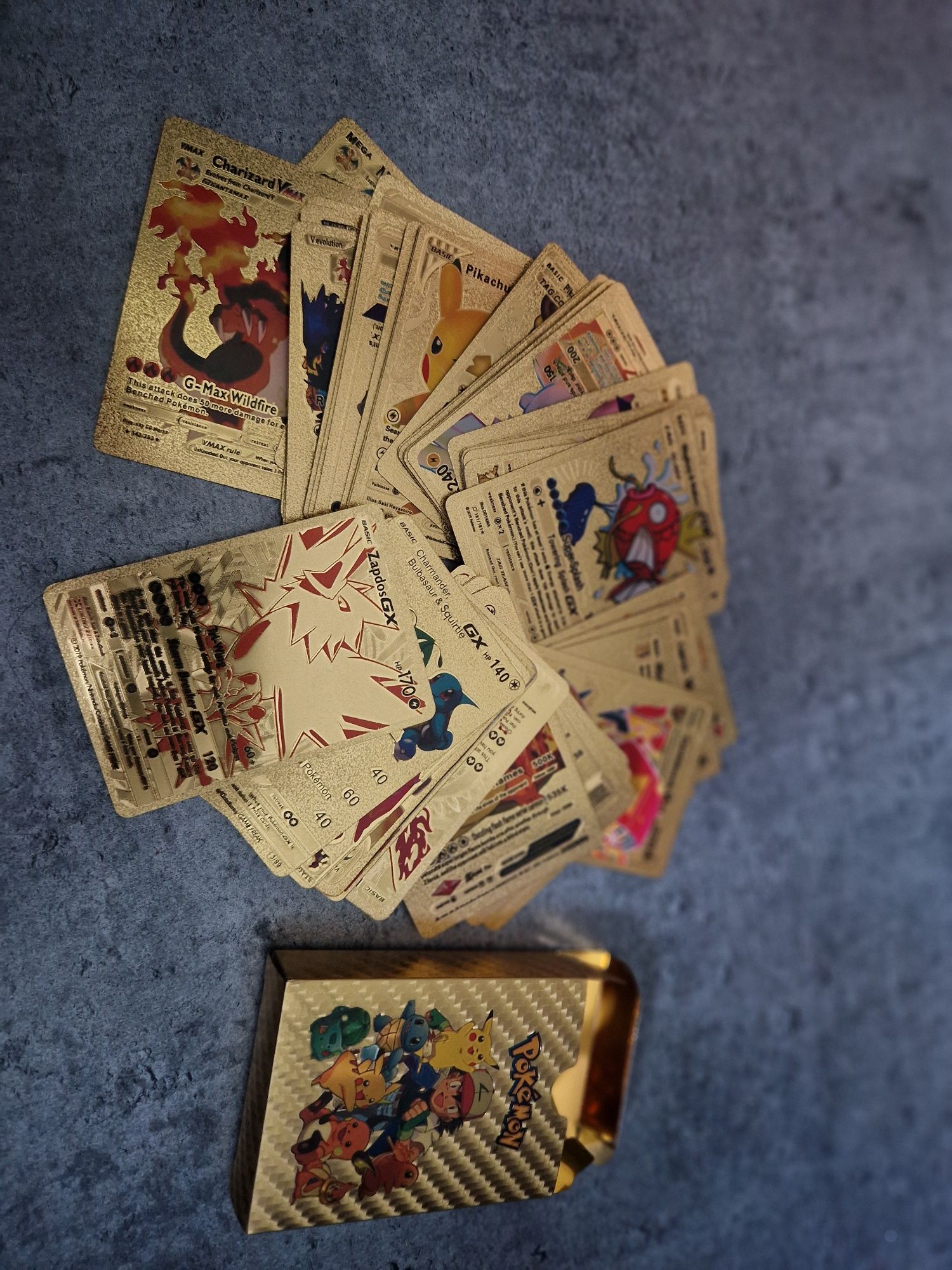 Pokemon złote karty 50 sztuk zestaw