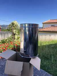 Tubo para chaminés 50cm Inox com tampa