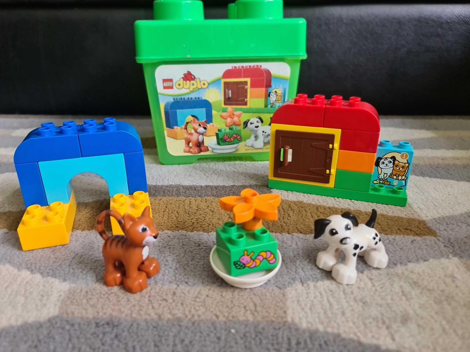 LEGO DUPLO 6071 zwierzątka pies i kot z pudełkiem