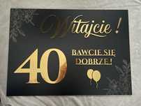 Tablica powitalna i zestaw dekoracji na 40 urodziny