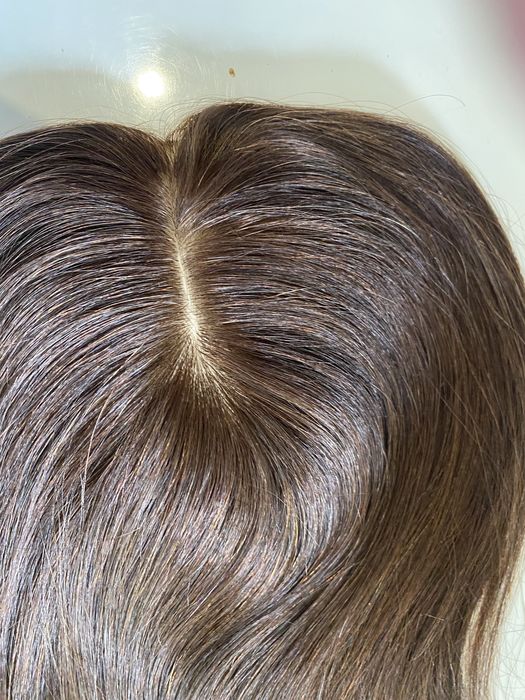 Topper tupet dopinka treska włosy naturalne wietnamskie 40 cm brąz