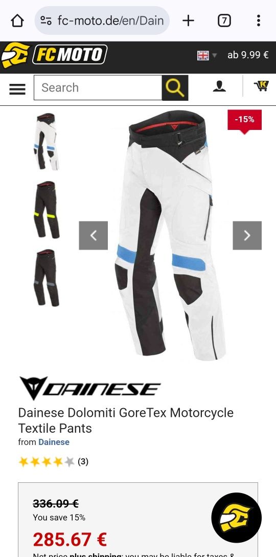 Calças Dainese Dolomiti Gore-Tex - Novas