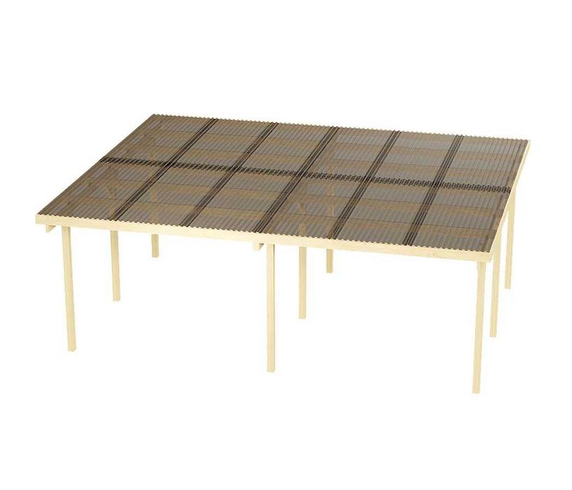 Wiata garażowa Granit II 600x500cm Słupek 210cm + poliwęglan brązowy