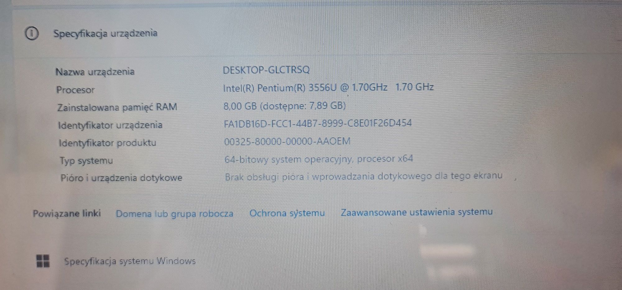 Laptop acer, Intel, 8GB ram, 256GB SSD, 15,6 cala, torba w komplecie