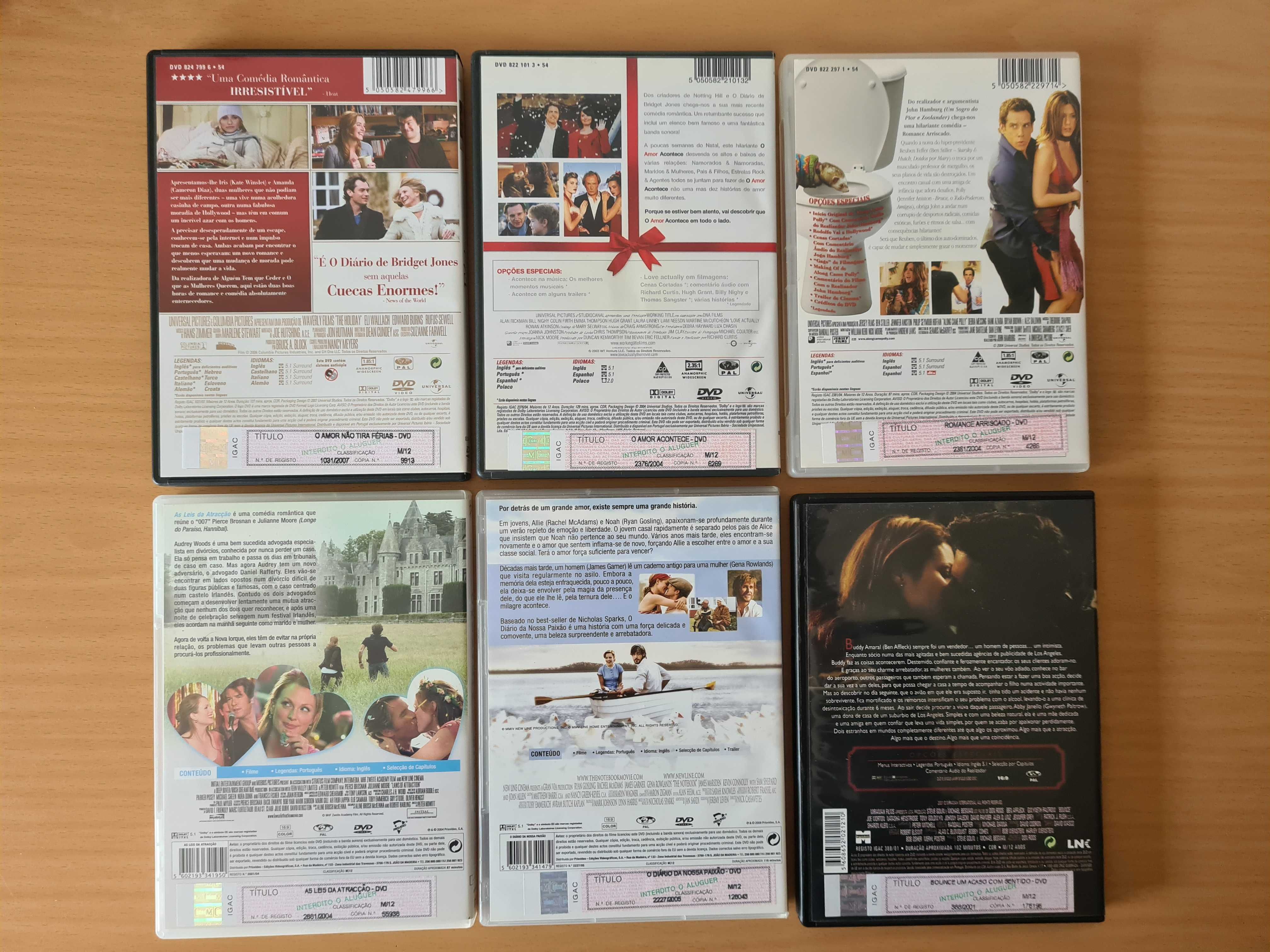 6 filmes românticos em DVD