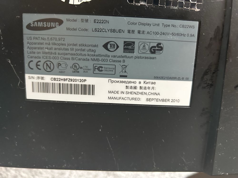 Monitor Samsung 22…..