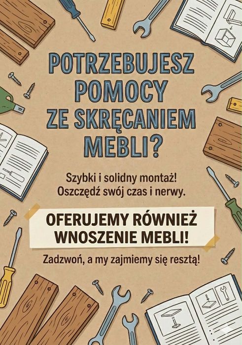 Skrecanie mebli z paczek,warszawa