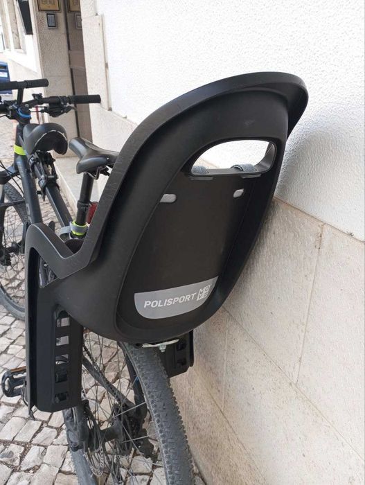 Cadeira Bicicleta POLISPORT  Fixação Quadros Pequenos Preto