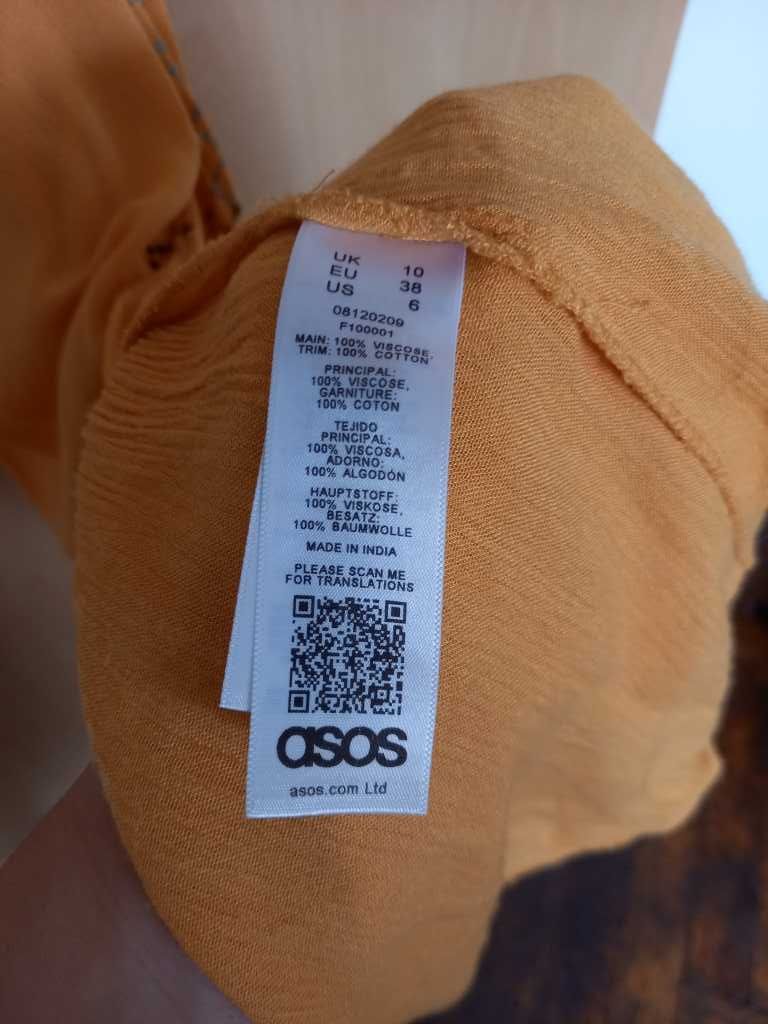 ASOS boho suknia maxi długa falbanki