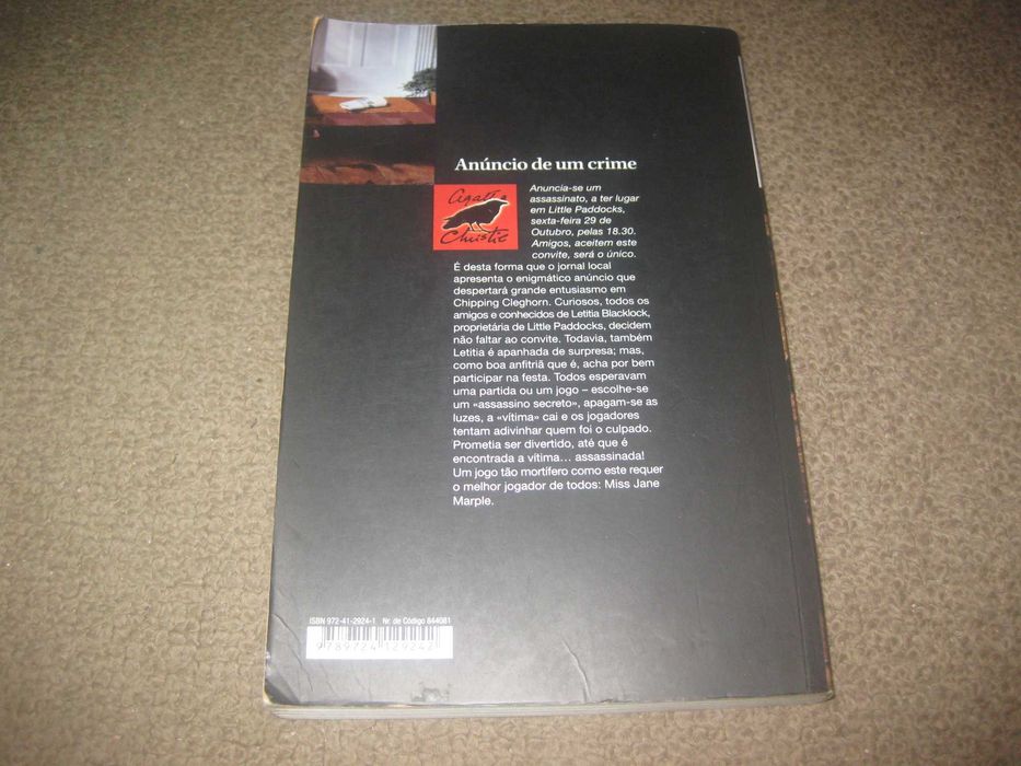 Livro "Anúncio de Um Crime" de Agatha Christie