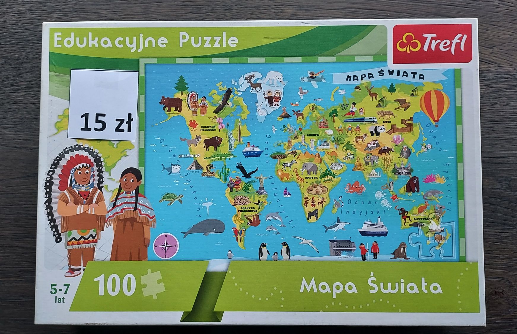 Puzzle Edukacyjne Mapa Świata Trefl  100 elementów