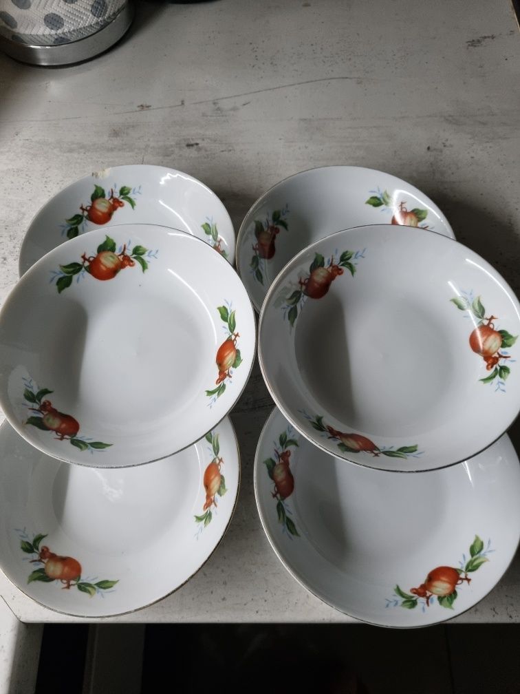 Miseczki/salaterki porcelana chińska wzór owoce 6 szt.