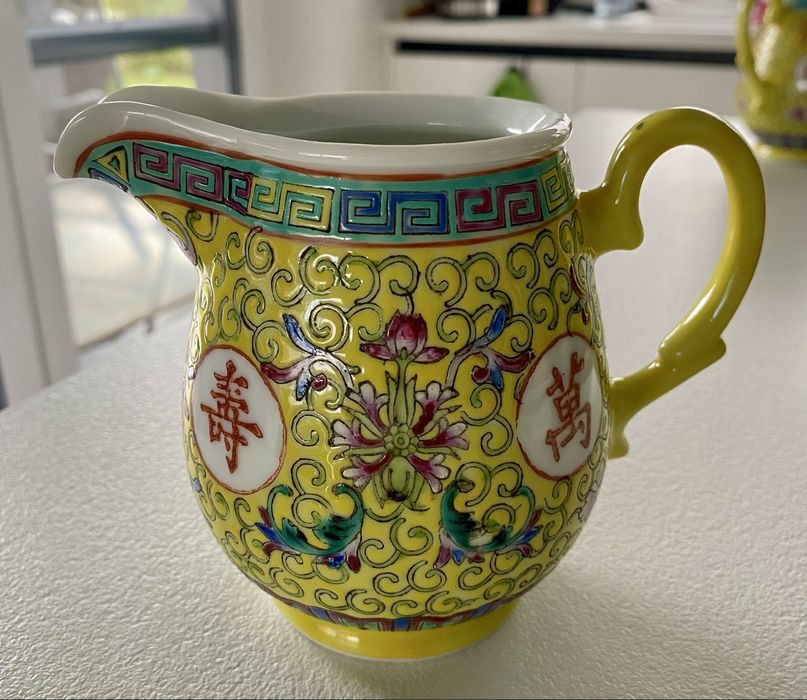 Chińska porcelana Mun Shou zestaw dla 4 osób