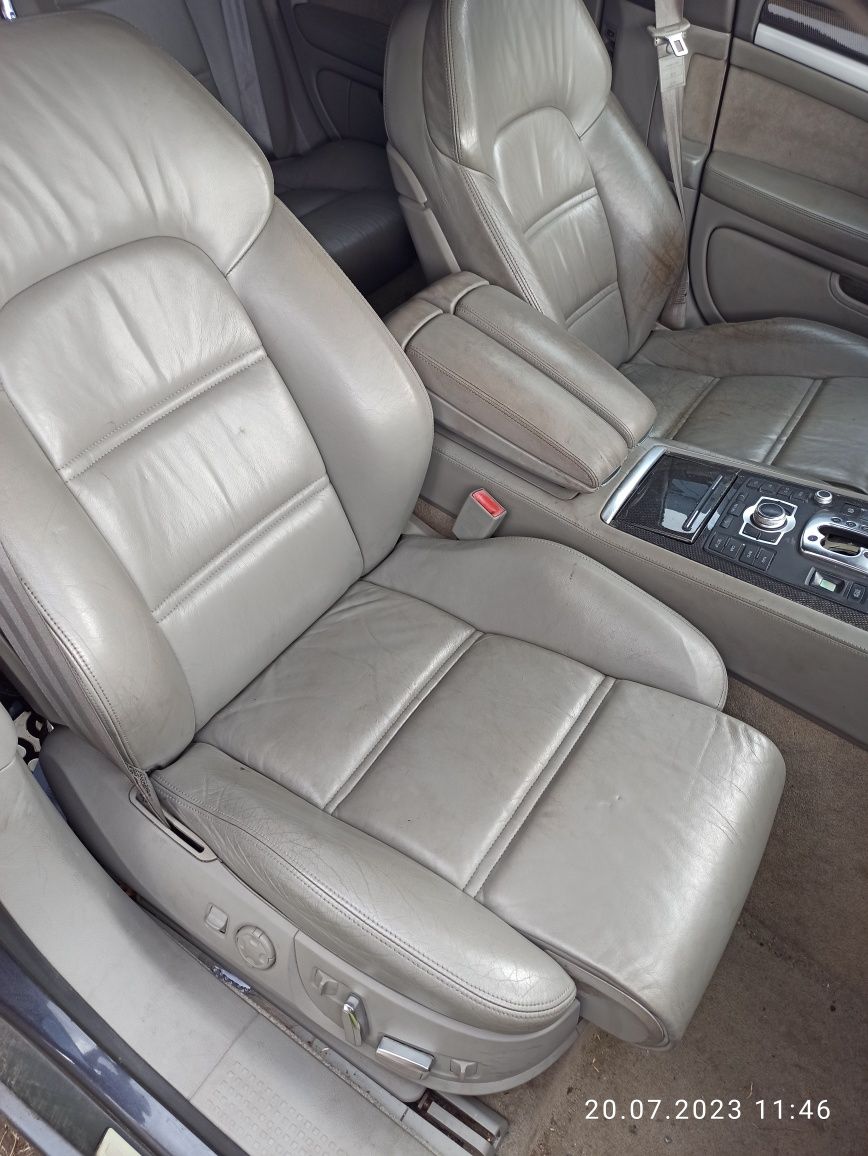 Skóra Audi a8 d3 fotele pełna elektryka komplet kanapa fotele skórzane