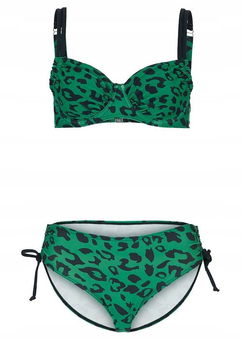 B.P.C bikini na fiszbinach zielone w cętki ^42 (80E)