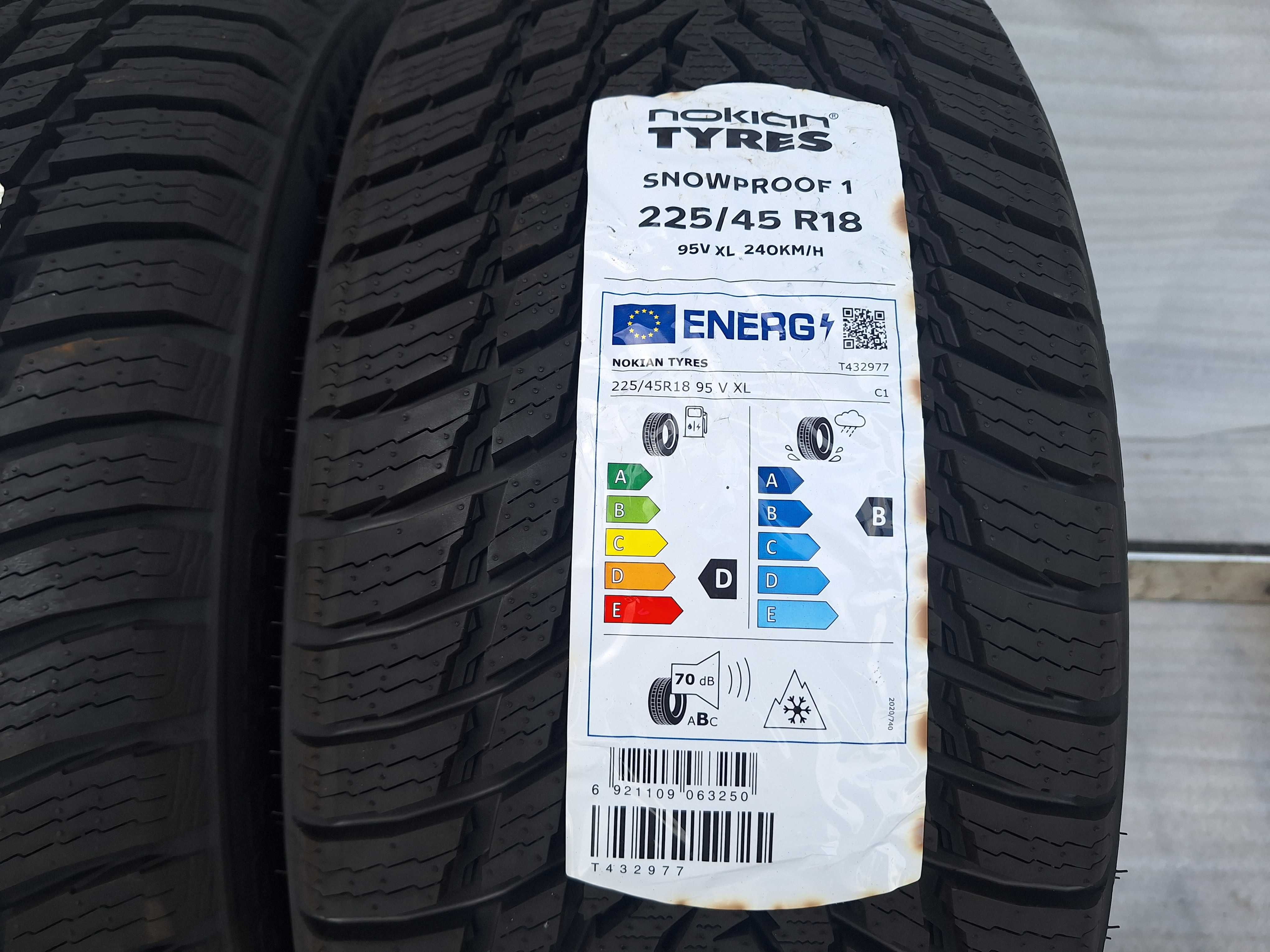 2x opony zimowe 225/45R18 Nokian Snowproof 225/45/18 Nowe Wysyłka