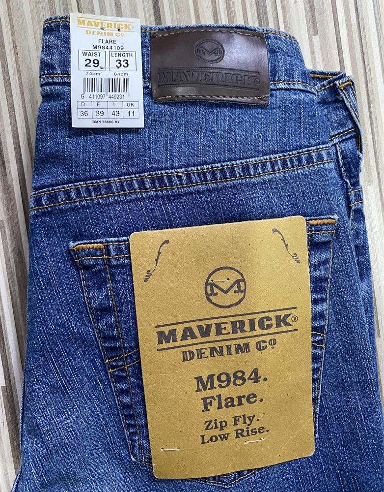 Spodnie damskie jeans 29/33 pas 72 cm komplet 2 pary Lee dzwony nowe