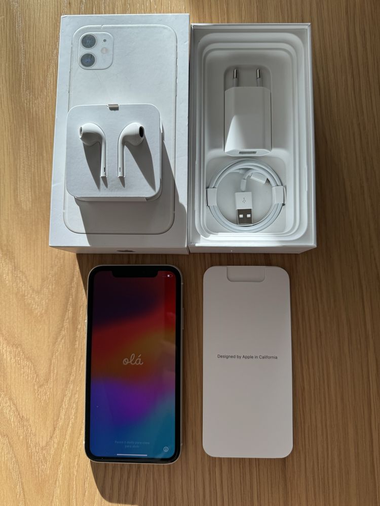 iPhone 11 128gb stan idealny bialy plus etui