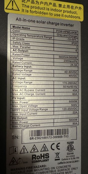 PowMr solarny inverter charger hybryda 3-fazowy uklad trzech jednostek