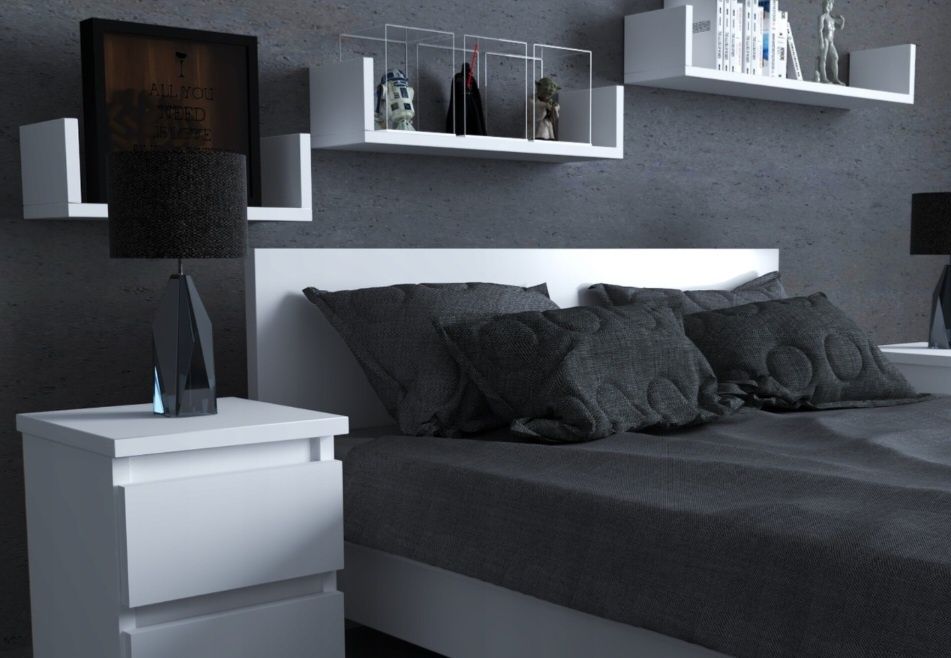 Półki wiszące białe 80cm  60cm 40cm