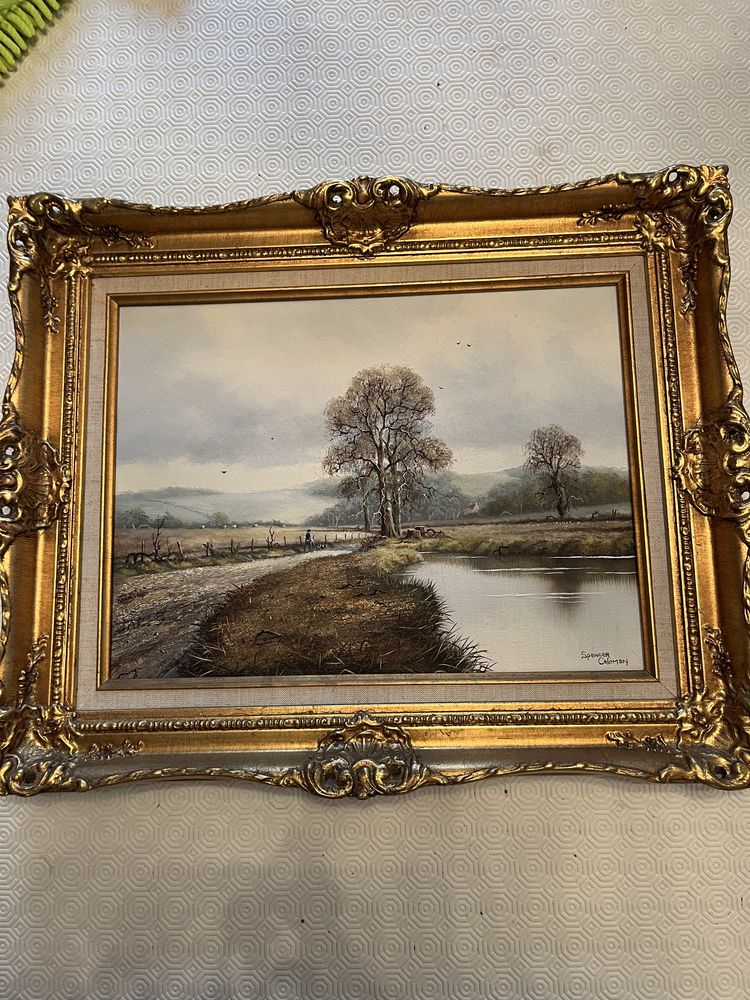 Quadro moldura dourada