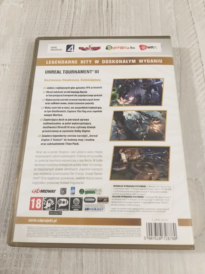Gra na PC Unreal Tournament III extra klasyka DVD komputer