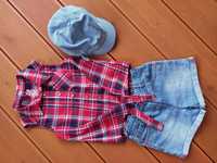Zestaw na lato bluzka, spodenki, czapka 6 - 7 lat  122 - 128 cm