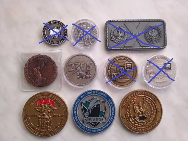 Coiny, medale SKW, GROM, BOA, WS