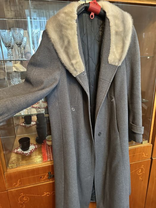 Плащ пальто з норкою вінтаж