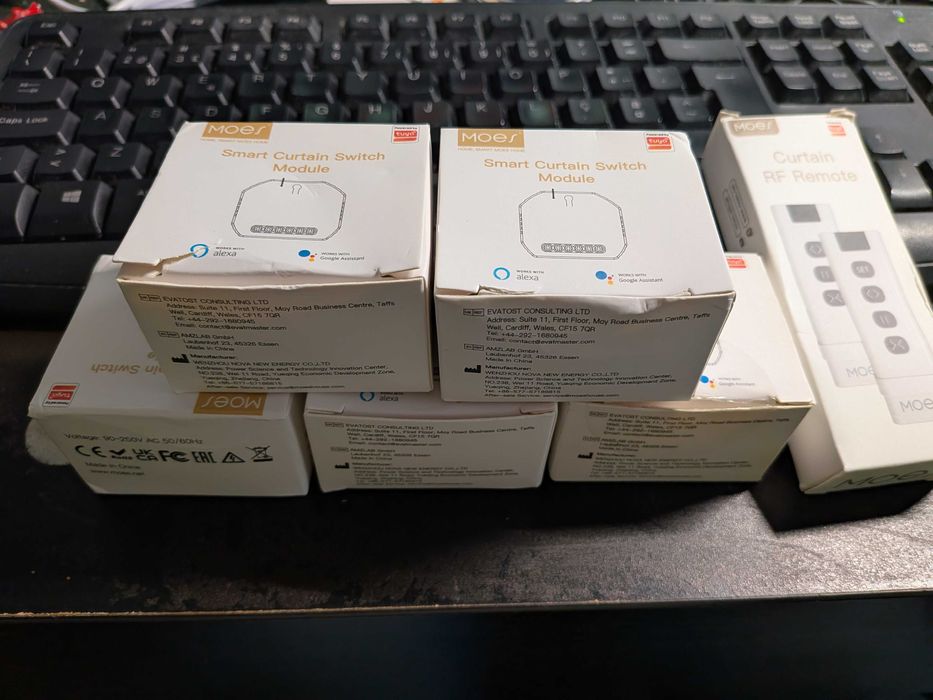 5 Controladores cortinas Moes Zigbee & RF433 + comando