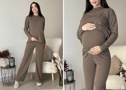 Утеплений костюм для вагітних з секретом для годування