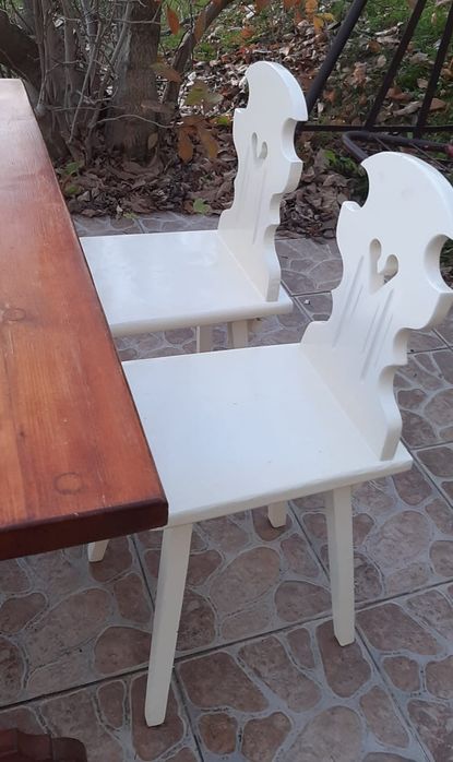 Zestaw stół + krzesła drewno