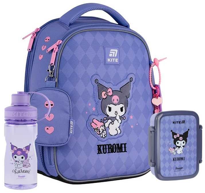 Рюкзак шкільний каркасний Kite   Hello Kitty, Kuromi +пляшка +ланчбокс