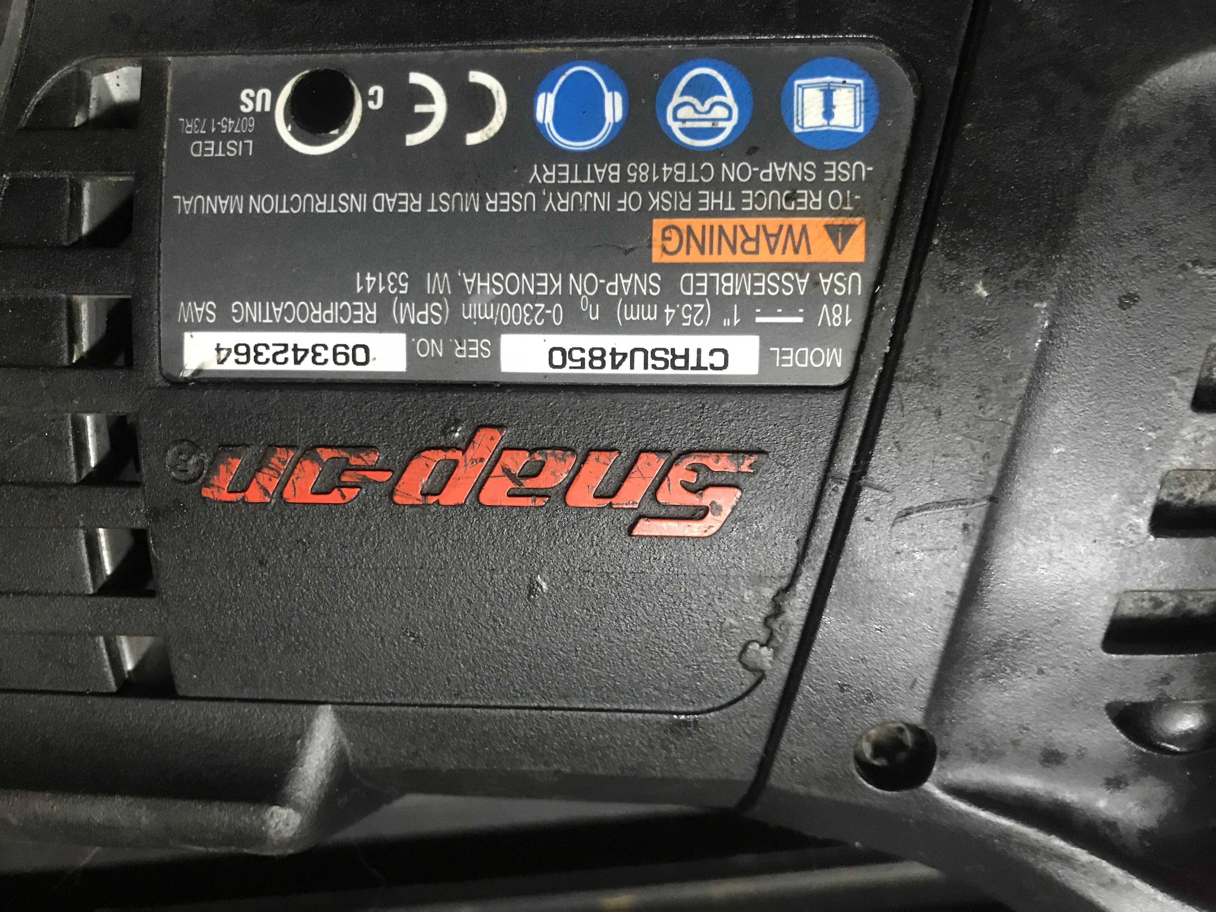 snap on 18v - lisica , lisi ogon , piła szablasta posuwowa