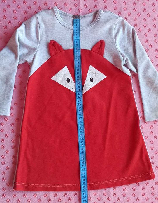 Dress made of cotton, polyester and lycra for a girl, like a fox