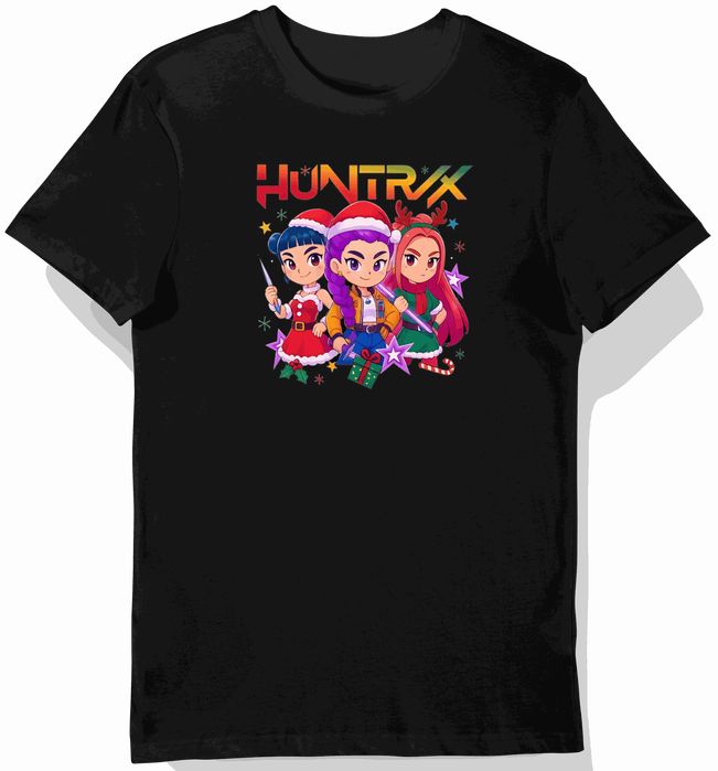 Koszulka dziecięca czarna, huntrx postacie kpop świąteczna prezent 152