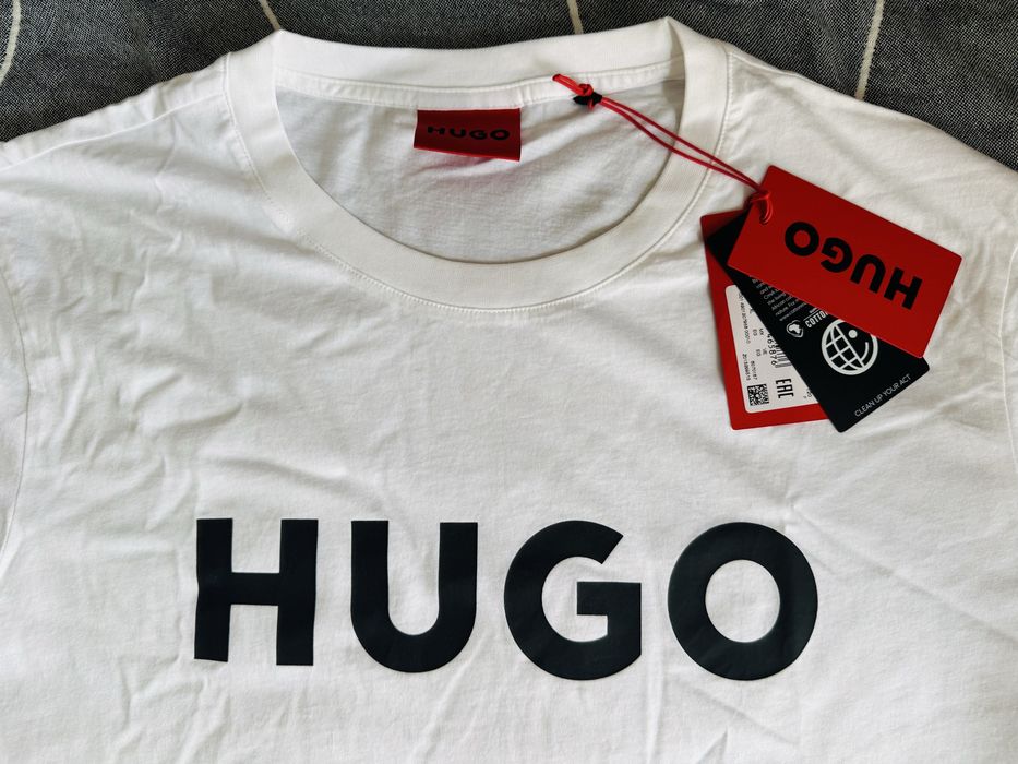 Футболка HUGO, белая, оригинал