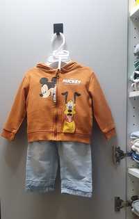 Bluza + spodnie jeansowe 68 pluto myszka miki Mickey Mouse