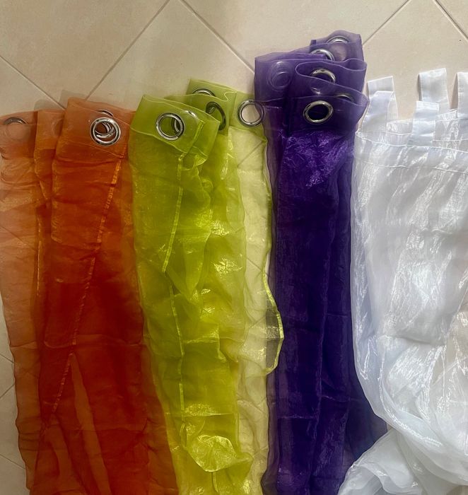 Cortinados em organza e cetim