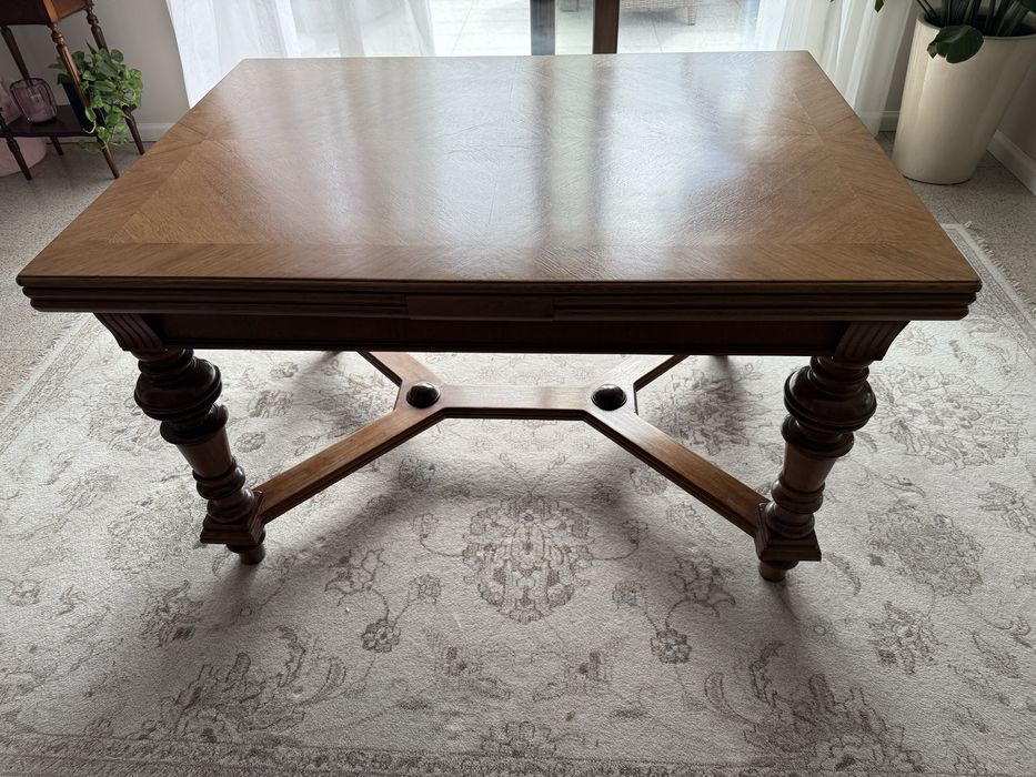 Stół eklektyczny rozkładany orzech XIXw. Dłg.349cm
