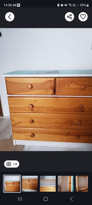 Komoda, drewno, 5 szuflad