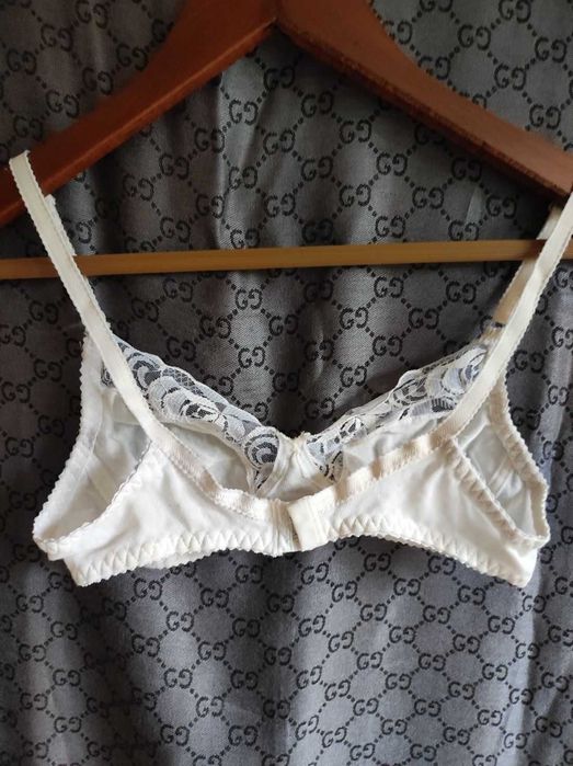 bawełniany stanik biustonosz z koronką kobiecy miękki