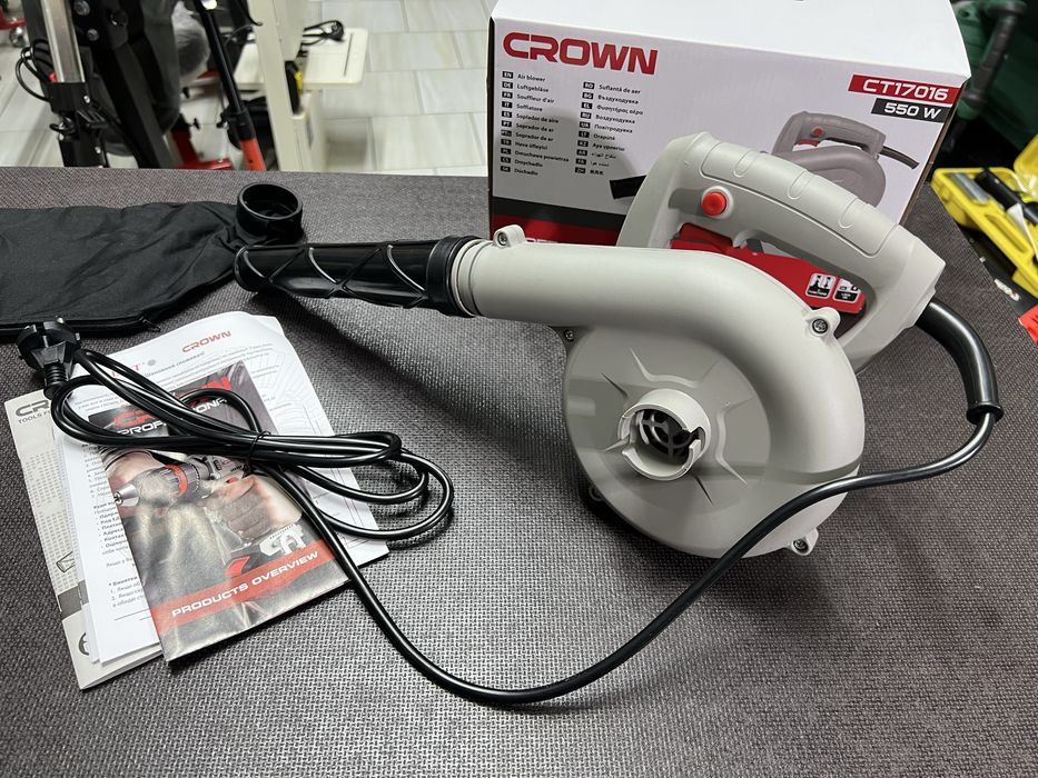 Электрическая воздуходувка CROWN CT17016 Гарантия 550 Вт