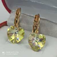 Kolczyki pozłacane 18k złotem citrine Crystal