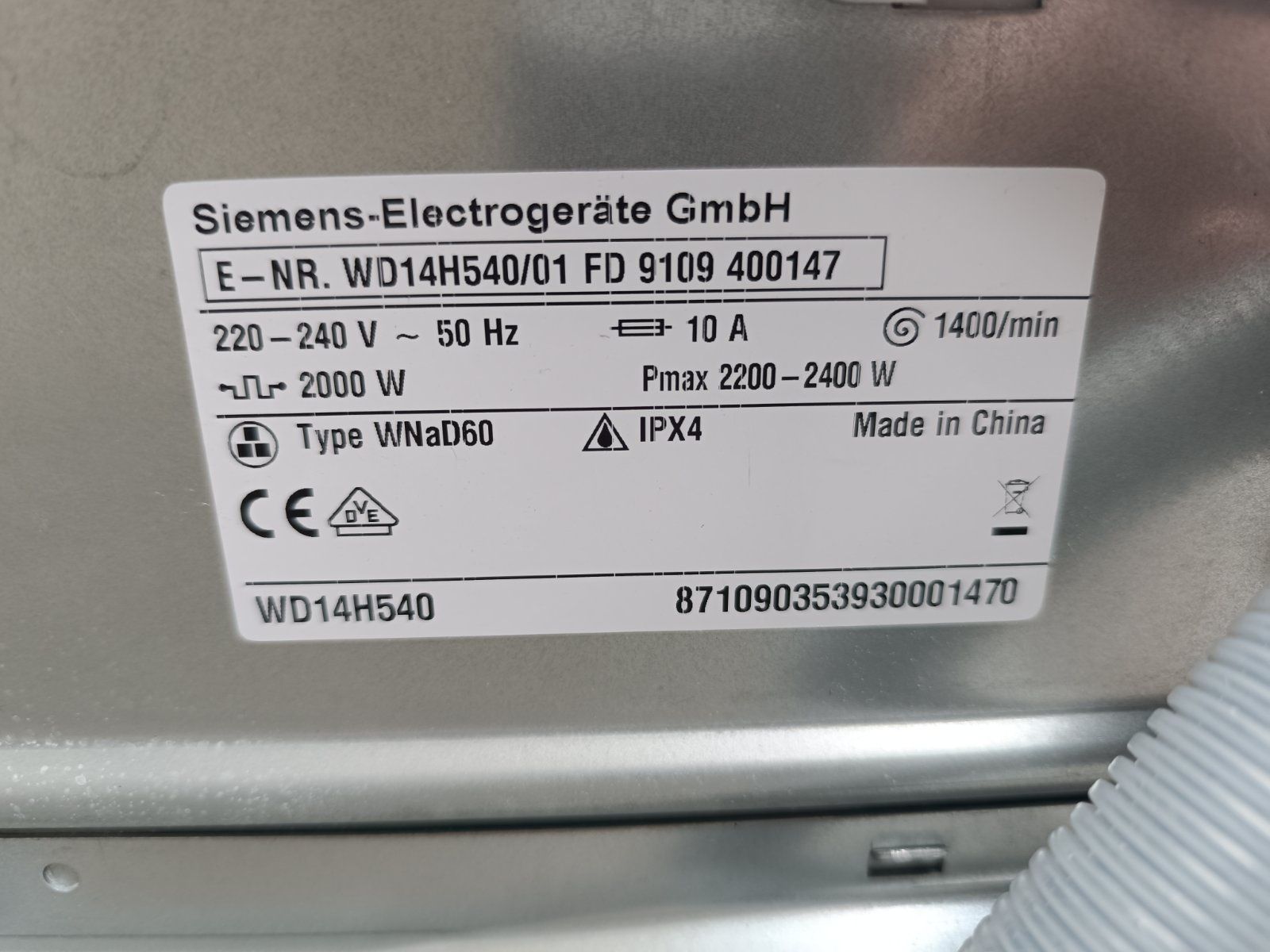 Прально-сушильна машина Siemens/2в1/LCD дисплей/ Inverter Motor