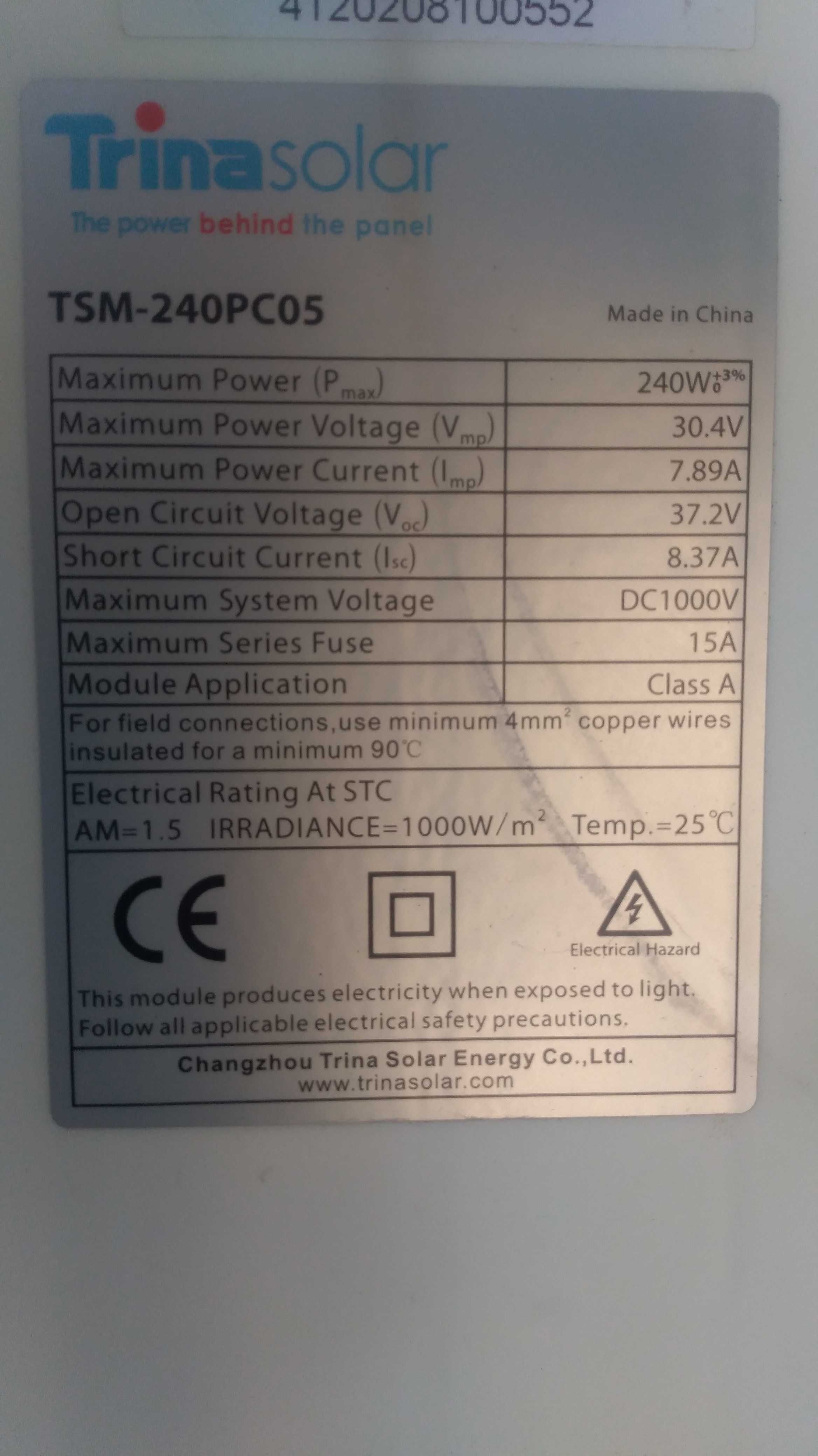 225W panel solarny słoneczny fotovoltaiczny bateria słoneczna