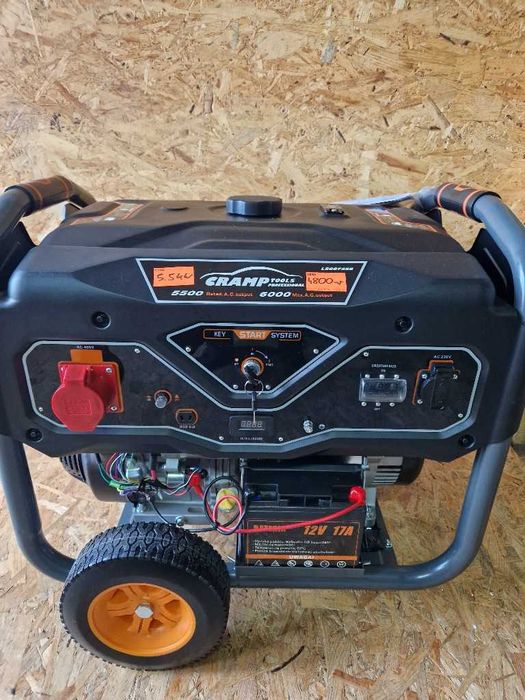 Генератор 6/5,5 кВт трифазний/однофазний  бензин CRAMP tools LS6875EB