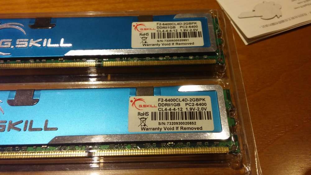 Memorias Gskill 2 x 1Gb DDR2 800mhz