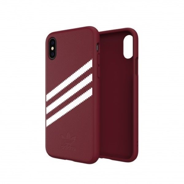 Etui Adidas Or Moulded Pu Suede iPhone X/Xs - Burgundowy